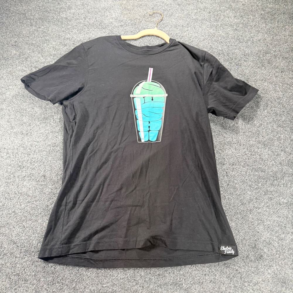 Electric Family‎ Slushie Graphic T-Shirt EDM Rave Streetwear Black Large Mens